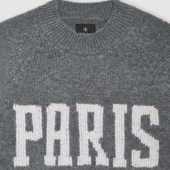 NWT Anine Bing KENDRICK SWEATER UNIVERSITY PARIS - Picture 3 of 8